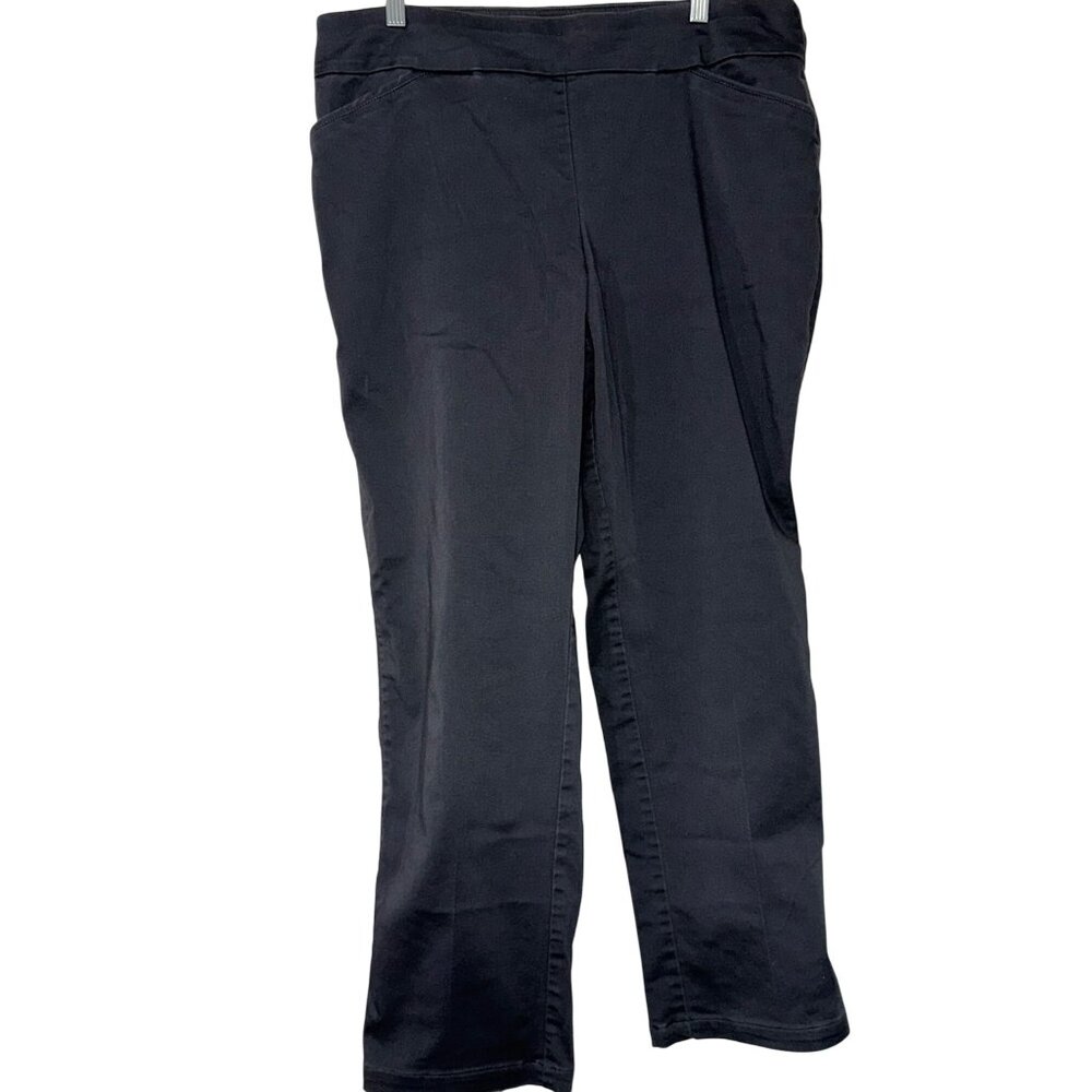 Croft & Barrow Womens Effortless Stretch Pants 16 Regular Black Polyester/Spande